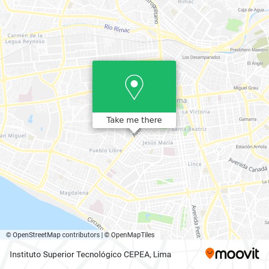 Mapa de Instituto Superior Tecnológico CEPEA