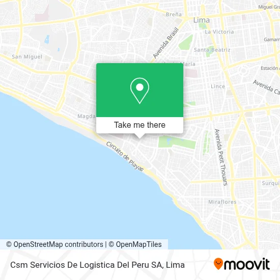 Csm Servicios De Logistica Del Peru SA map