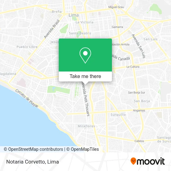 Mapa de Notaria Corvetto