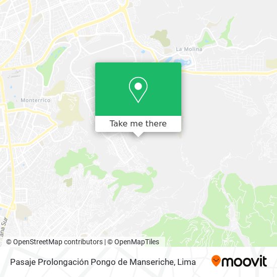 Pasaje Prolongación Pongo de Manseriche map