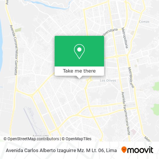 Mapa de Avenida Carlos Alberto Izaguirre Mz. M Lt. 06