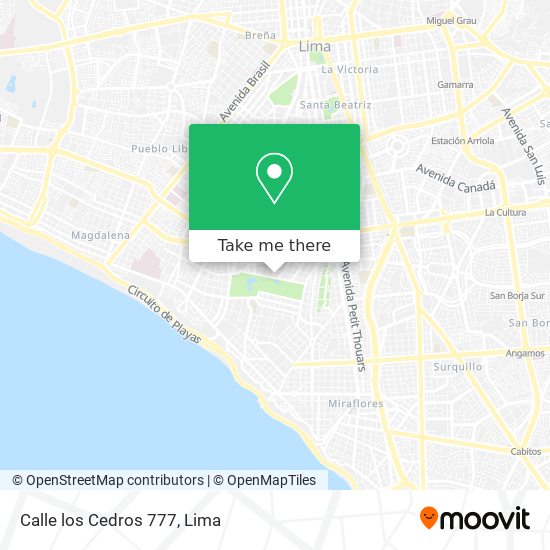 Mapa de Calle los Cedros 777