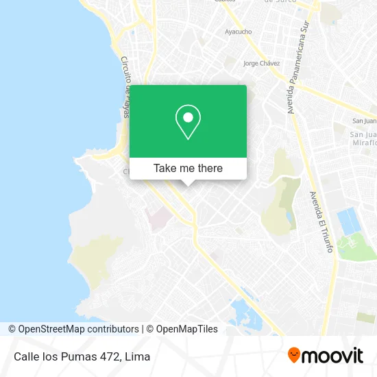 Mapa de Calle los Pumas 472