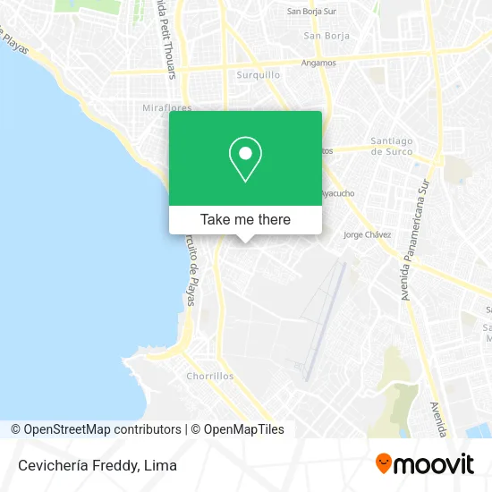 Cevichería Freddy map