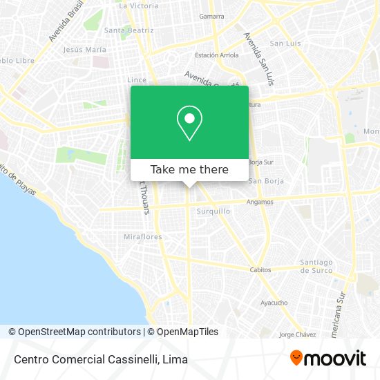 Mapa de Centro Comercial Cassinelli