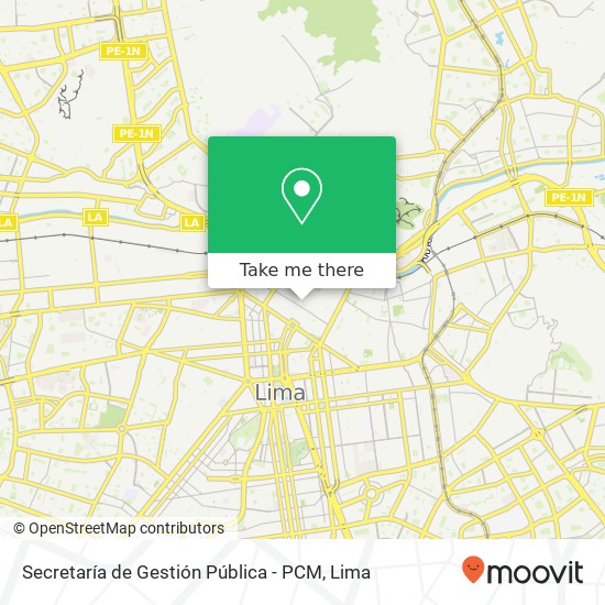 Secretaría de Gestión Pública -  PCM map