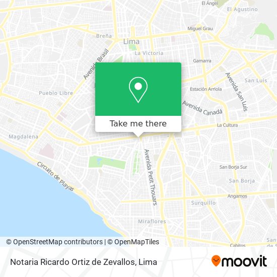 Notaria Ricardo Ortiz de Zevallos map