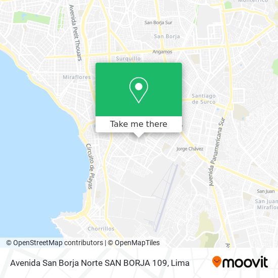 Avenida San Borja Norte SAN BORJA 109 map