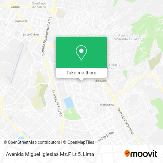 Avenida Miguel Iglesias Mz.F Lt.5 map