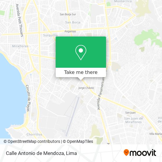 Mapa de Calle Antonio de Mendoza