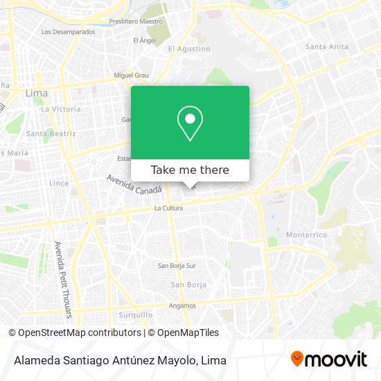 Alameda Santiago Antúnez Mayolo map