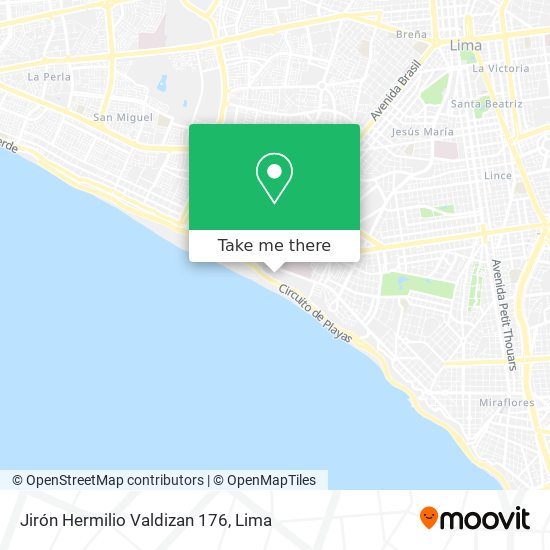Mapa de Jirón Hermilio Valdizan 176