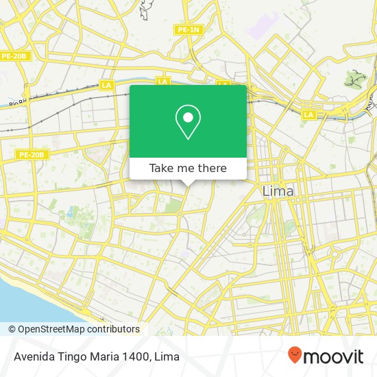 Avenida Tingo Maria 1400 map