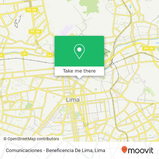 Comunicaciones - Beneficencia De Lima map