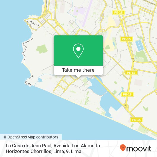 La Casa de Jean Paul, Avenida Los Alameda Horizontes Chorrillos, Lima, 9 map