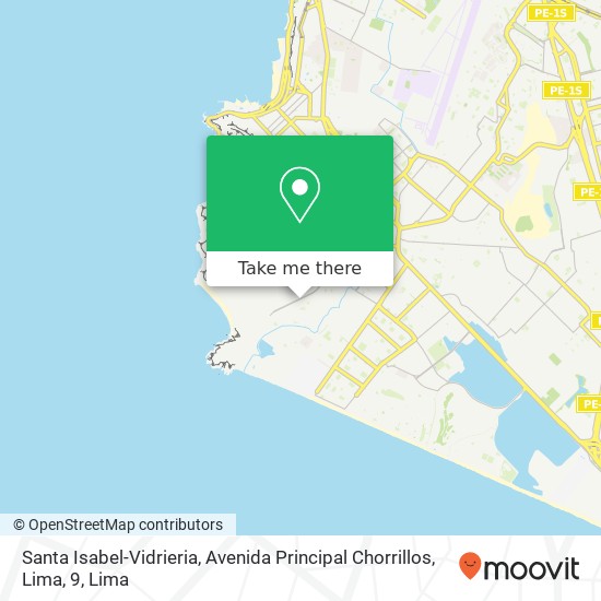 Mapa de Santa Isabel-Vidrieria, Avenida Principal Chorrillos, Lima, 9