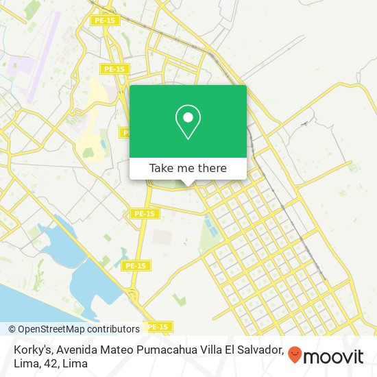 Korky's, Avenida Mateo Pumacahua Villa El Salvador, Lima, 42 map