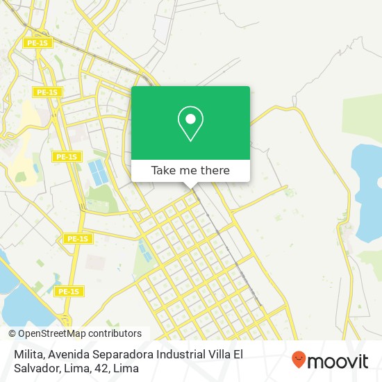 Milita, Avenida Separadora Industrial Villa El Salvador, Lima, 42 map