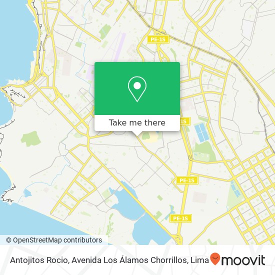 Antojitos Rocio, Avenida Los Álamos Chorrillos map