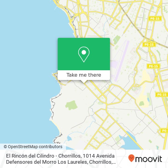 Mapa de El Rincón del Cilindro - Chorrillos, 1014 Avenida Defensores del Morro Los Laureles, Chorrillos, 15064