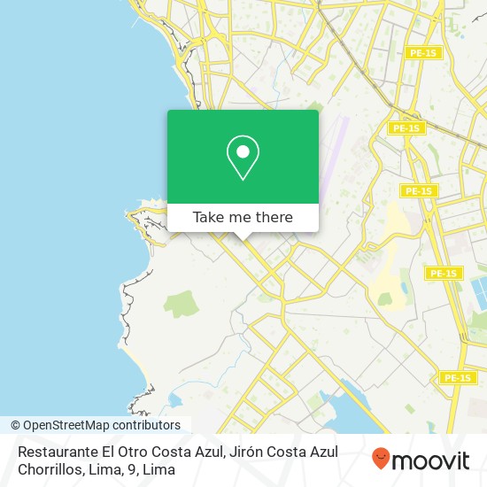 Restaurante El Otro Costa Azul, Jirón Costa Azul Chorrillos, Lima, 9 map