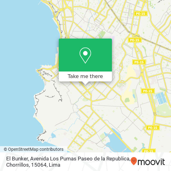 El Bunker, Avenida Los Pumas Paseo de la Republica, Chorrillos, 15064 map