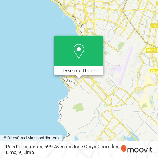 Mapa de Puerto Palmeras, 699 Avenida José Olaya Chorrillos, Lima, 9