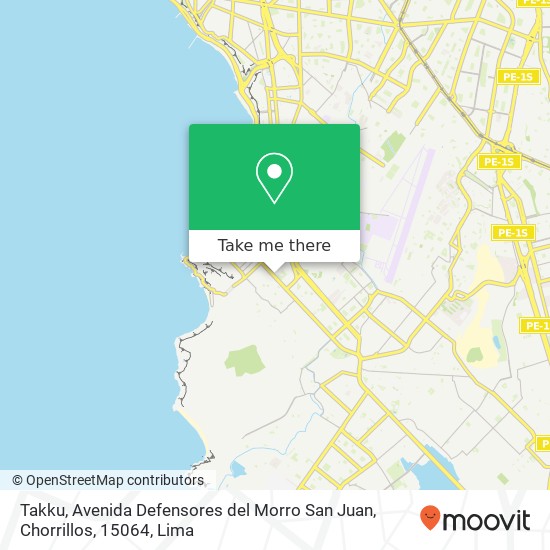 Takku, Avenida Defensores del Morro San Juan, Chorrillos, 15064 map