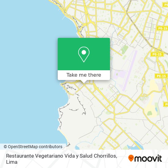 Restaurante Vegetariano Vida y Salud Chorrillos map