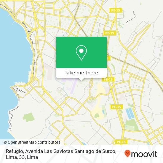 Refugio, Avenida Las Gaviotas Santiago de Surco, Lima, 33 map