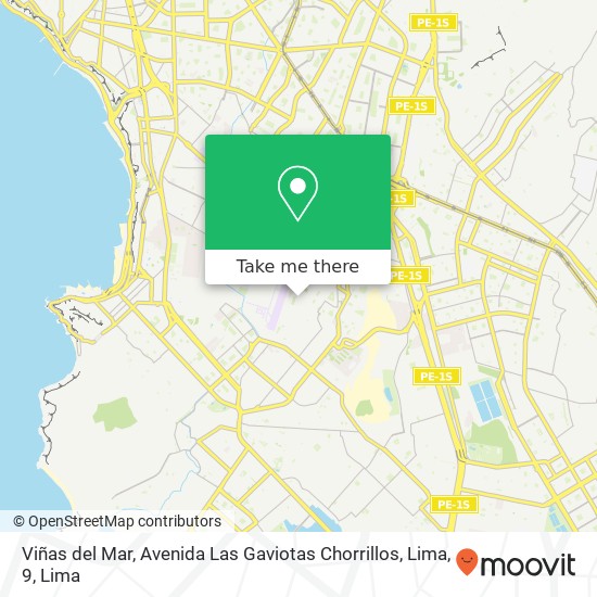 Mapa de Viñas del Mar, Avenida Las Gaviotas Chorrillos, Lima, 9