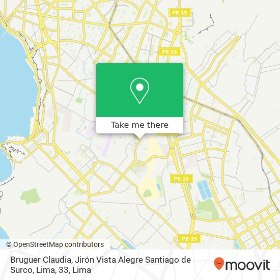 Bruguer Claudia, Jirón Vista Alegre Santiago de Surco, Lima, 33 map