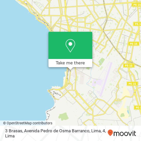 3 Brasas, Avenida Pedro de Osma Barranco, Lima, 4 map