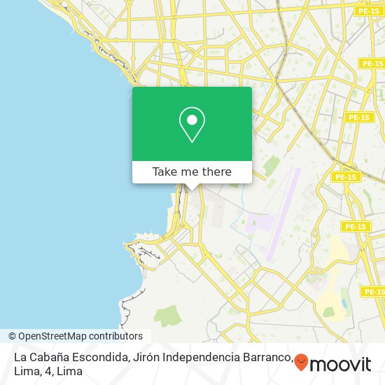 La Cabaña Escondida, Jirón Independencia Barranco, Lima, 4 map