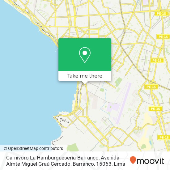 Carnívoro La Hamburguesería-Barranco, Avenida Almte Miguel Graú Cercado, Barranco, 15063 map
