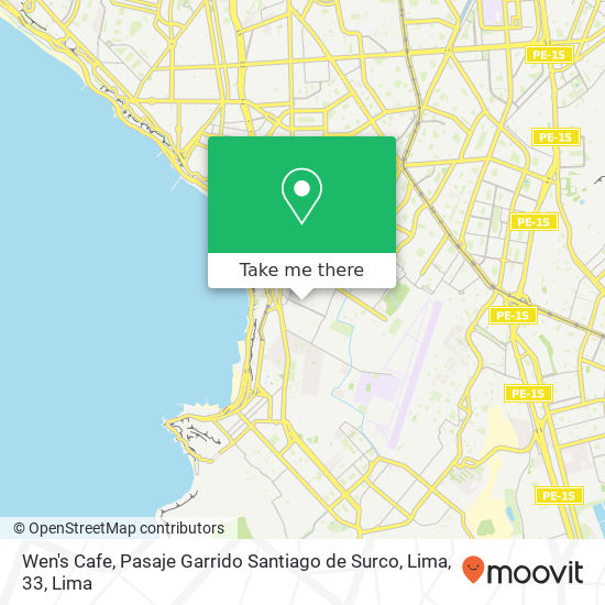 Wen's Cafe, Pasaje Garrido Santiago de Surco, Lima, 33 map