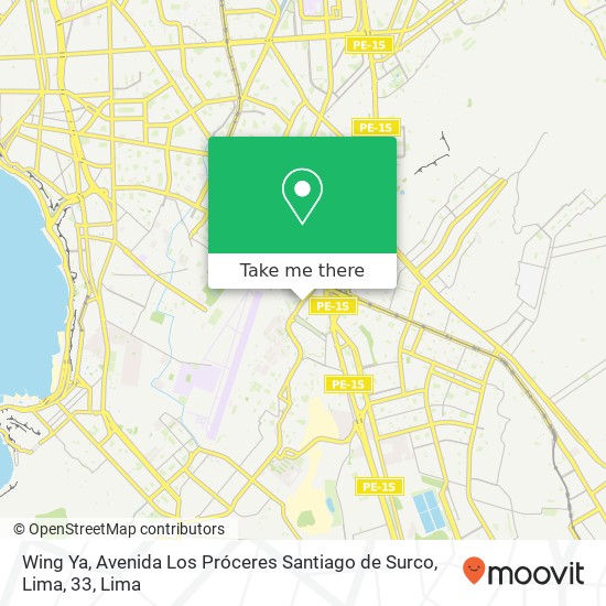 Wing Ya, Avenida Los Próceres Santiago de Surco, Lima, 33 map
