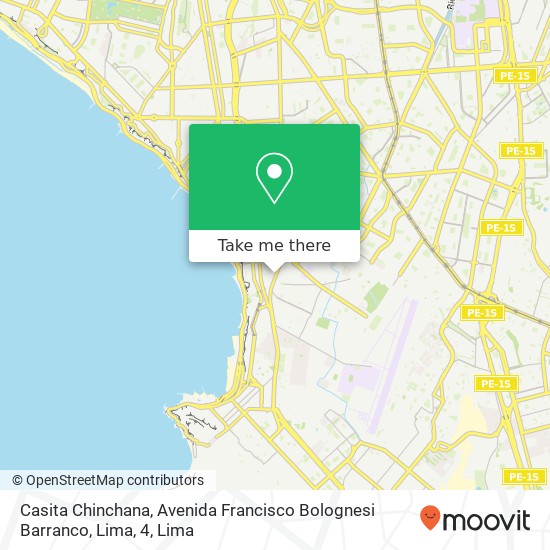 Casita Chinchana, Avenida Francisco Bolognesi Barranco, Lima, 4 map