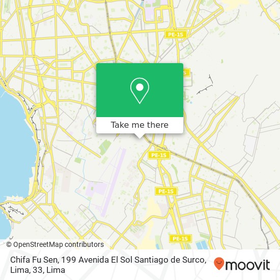 Mapa de Chifa Fu Sen, 199 Avenida El Sol Santiago de Surco, Lima, 33