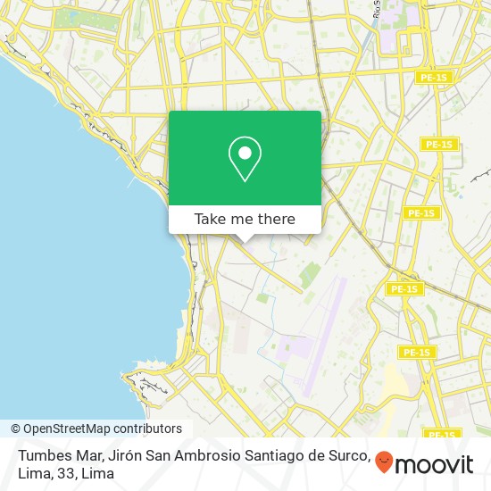 Tumbes Mar, Jirón San Ambrosio Santiago de Surco, Lima, 33 map