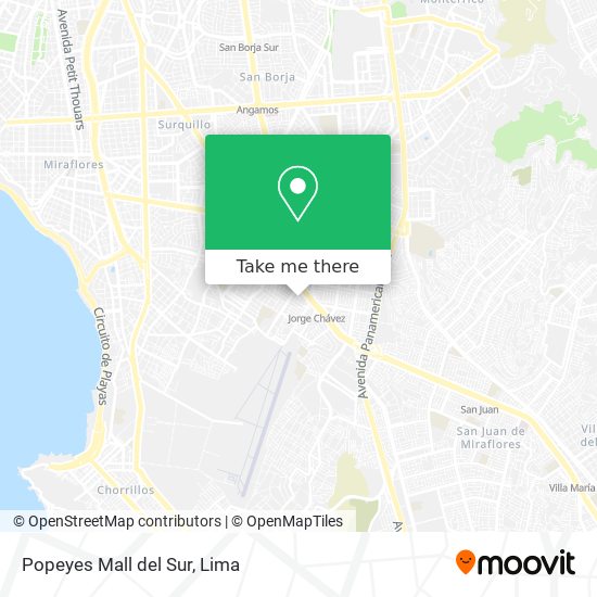 Popeyes Mall del Sur map