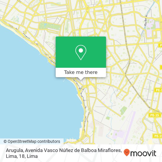 Arugula, Avenida Vasco Núñez de Balboa Miraflores, Lima, 18 map