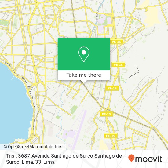 Mapa de Tnsr, 3687 Avenida Santiago de Surco Santiago de Surco, Lima, 33