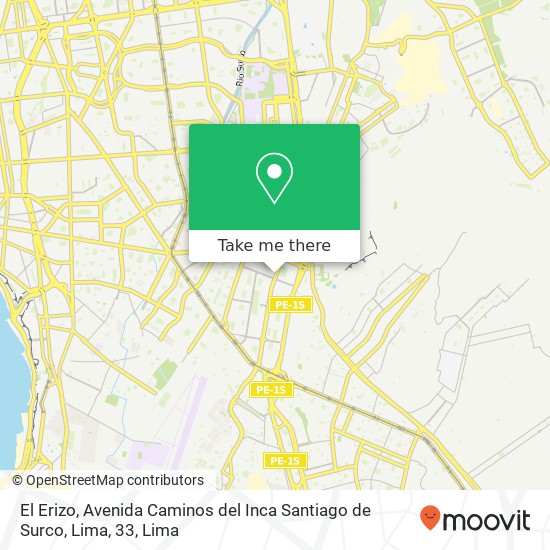 El Erizo, Avenida Caminos del Inca Santiago de Surco, Lima, 33 map