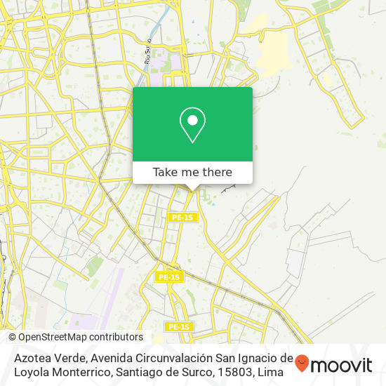 Azotea Verde, Avenida Circunvalación San Ignacio de Loyola Monterrico, Santiago de Surco, 15803 map