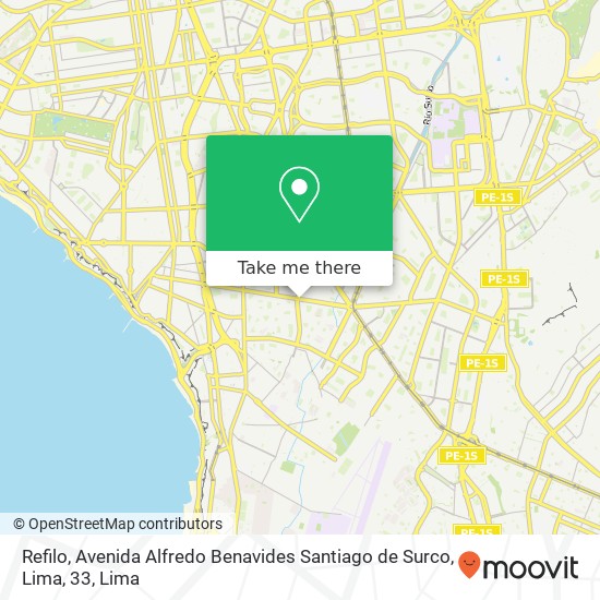 Refilo, Avenida Alfredo Benavides Santiago de Surco, Lima, 33 map
