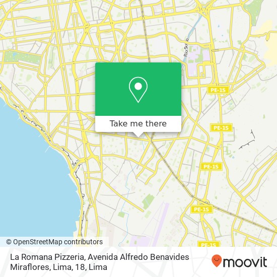 La Romana Pizzeria, Avenida Alfredo Benavides Miraflores, Lima, 18 map