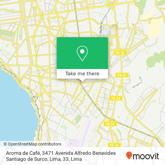 Mapa de Aroma de Café, 3471 Avenida Alfredo Benavides Santiago de Surco, Lima, 33