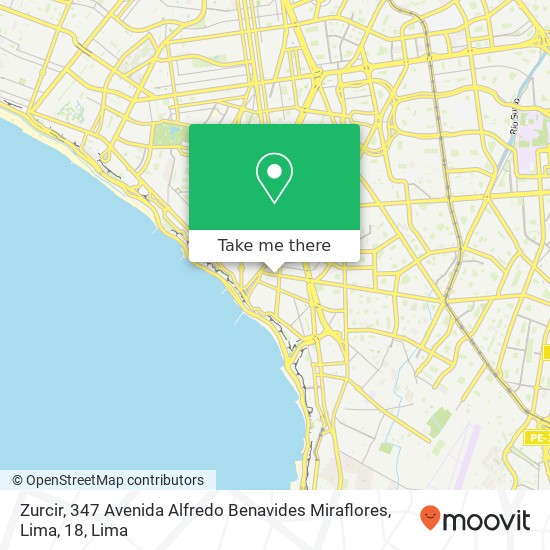 Mapa de Zurcir, 347 Avenida Alfredo Benavides Miraflores, Lima, 18