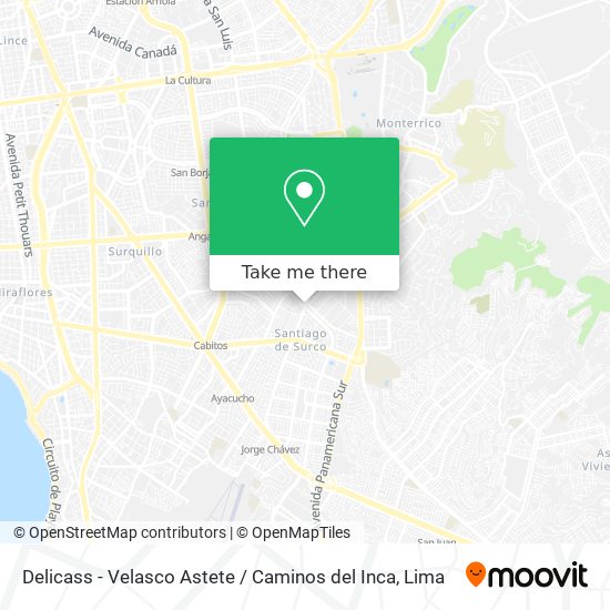 Delicass - Velasco Astete / Caminos del Inca map